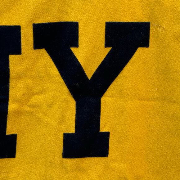 Vintage Collegiate Traditions Army Wool‎ Blanket Yellow Black USA Made 90's - Picture 7 of 13